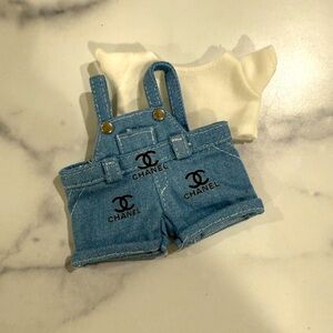 Labubu denim jumper and tee outfit